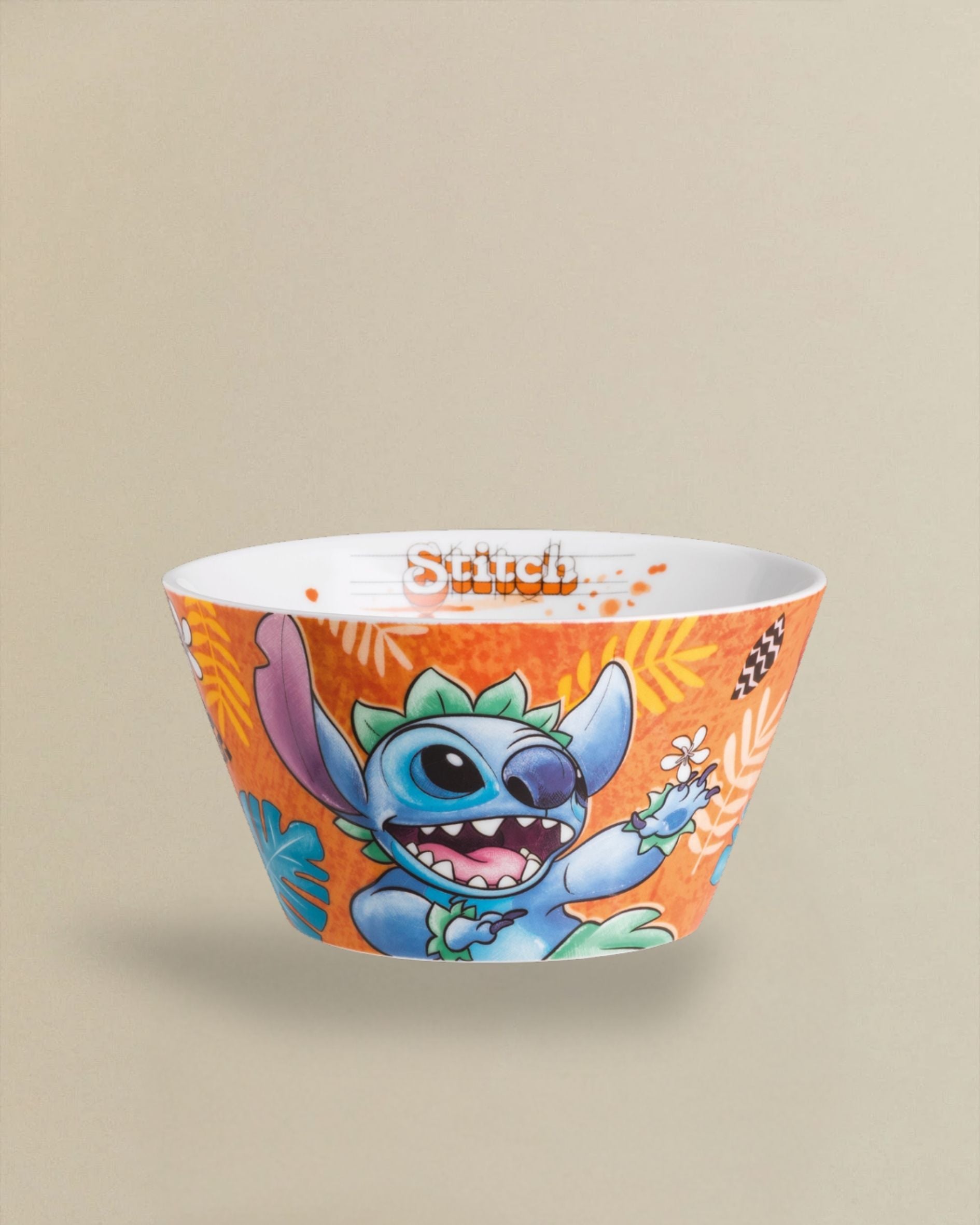 4er-Set Disney Stitch Schalen orange aus Porzellan