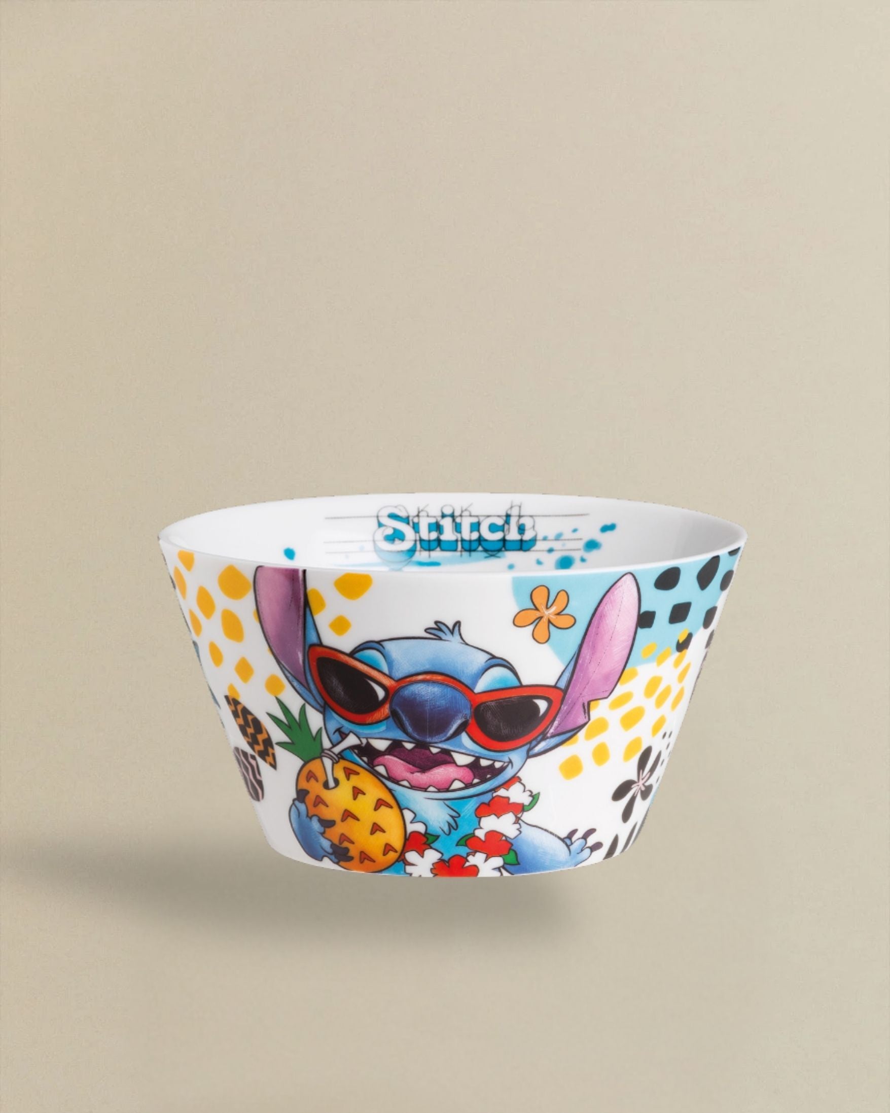 4er-Set Disney Stitch Schalen aus weißem Porzellan