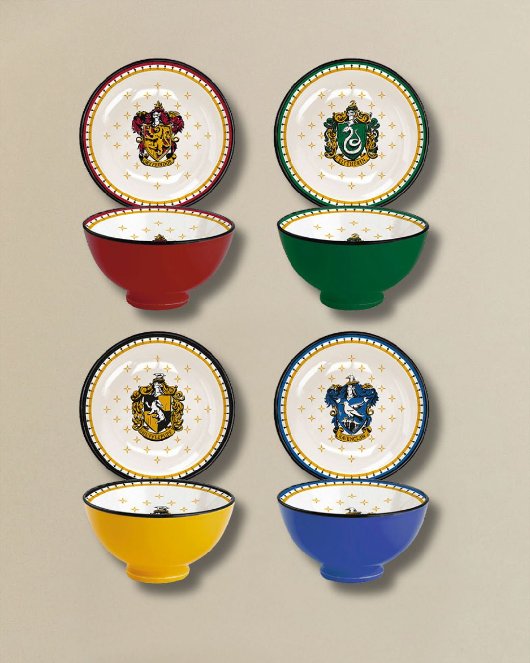 harry potter bowl set gryffindor hufflepuff ravenclaw slytherin