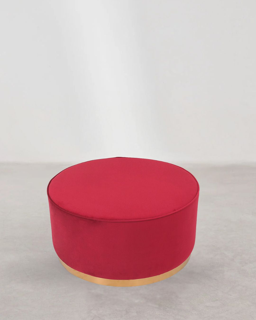 Runder Hocker – Schaumstoff & Polyester, Rot