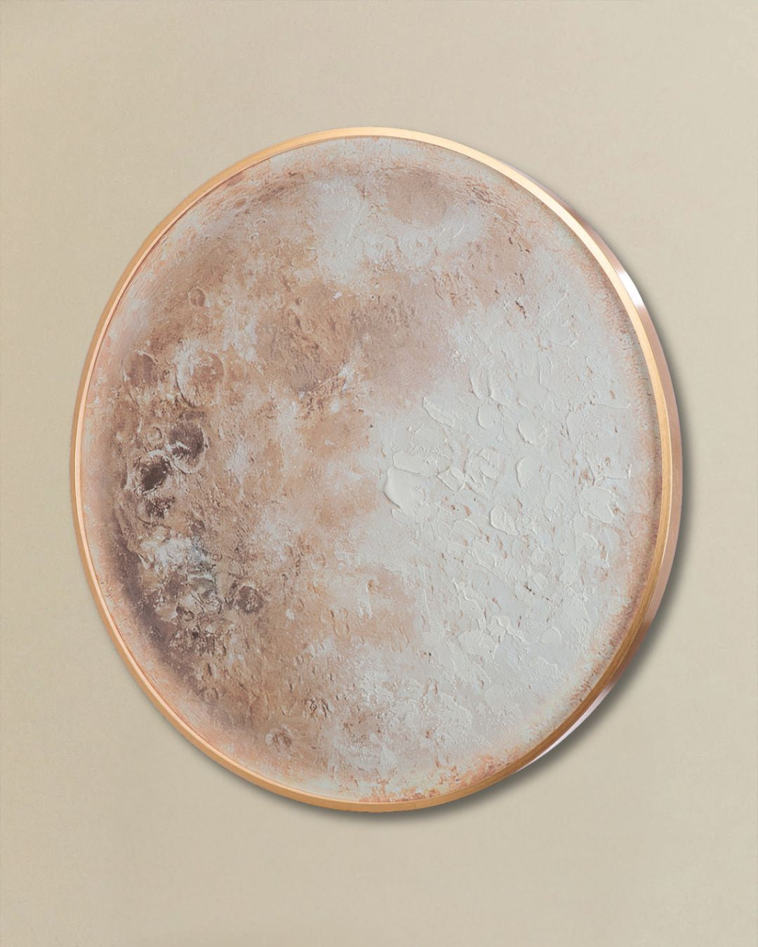 Moonwand LED Wandlampe Mondmotiv roségoldener Rahmen