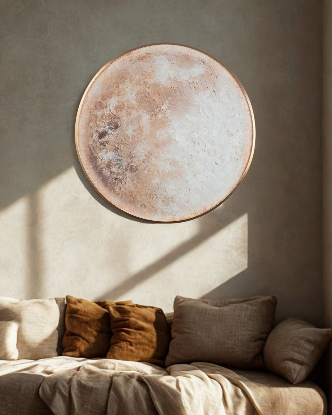 Modernes LED Wandbild Mond Design Innenbereich