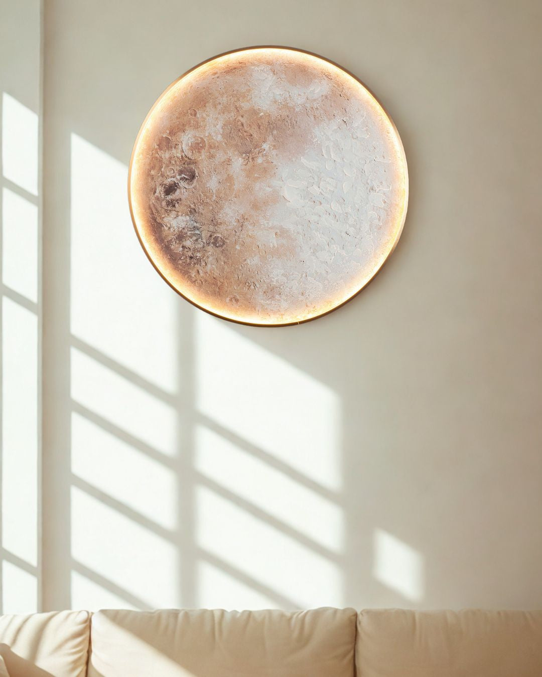 Mond Wandbild mit Beleuchtung rund 70 cm