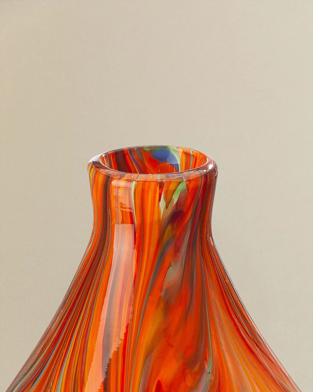 Große Glasvase orange, durchgefärbt