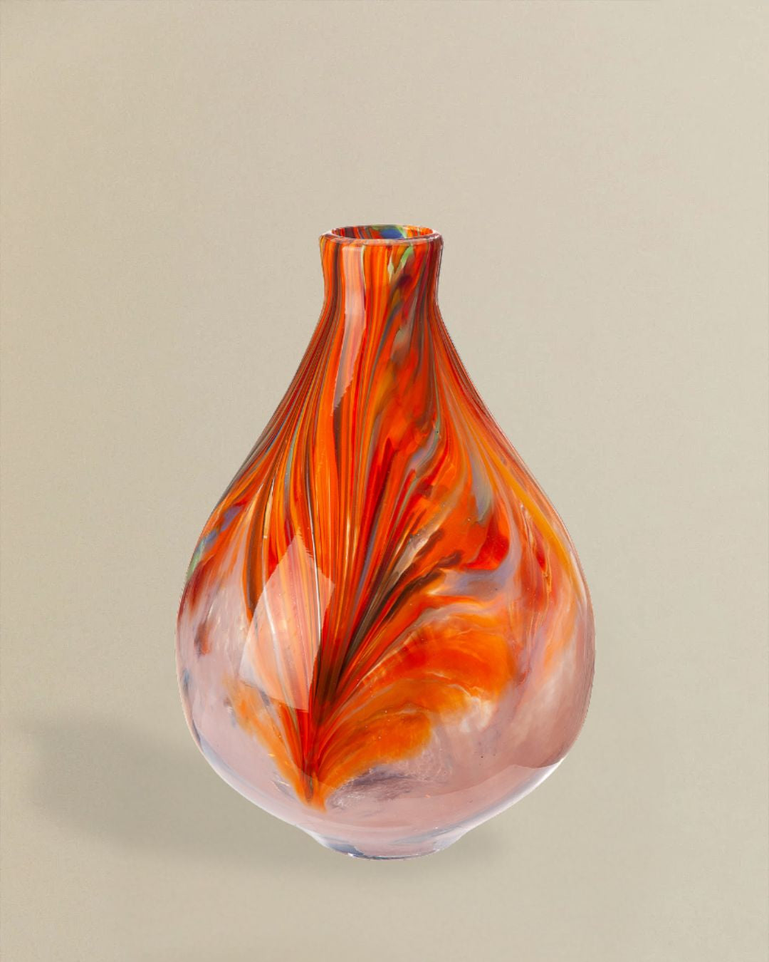 Vase aus Glas – Orange, wasserfest, 33 cm