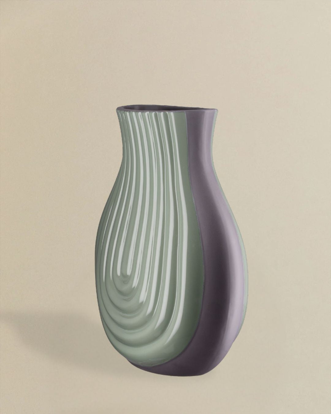 Moderne Vase Keramik matt glänzend grün